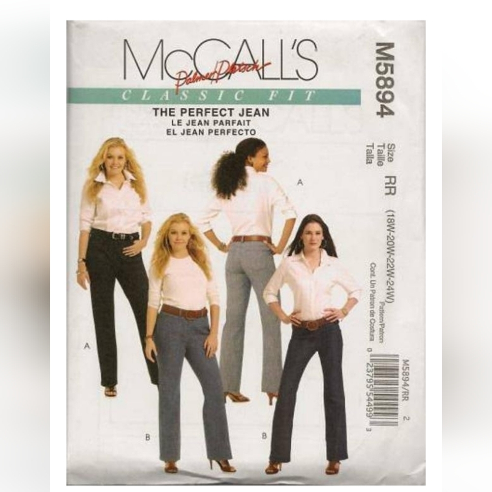McCall's Patterns M5894 Women's Jeans Size RR (8-10-12-14-16)